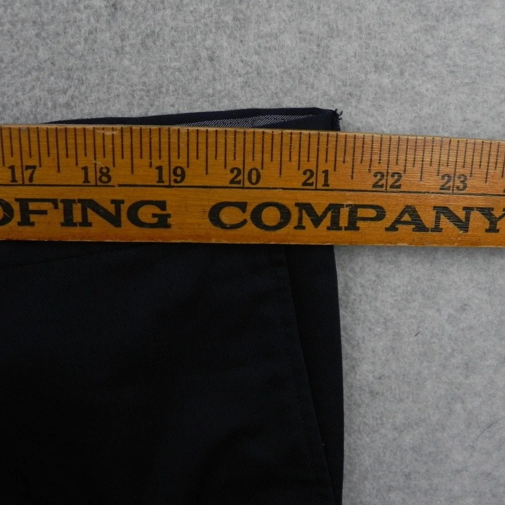 Haggar Khaki Pants Mens 42x30 Classic Fit Premium No Iron Navy Blue Stretch Flex